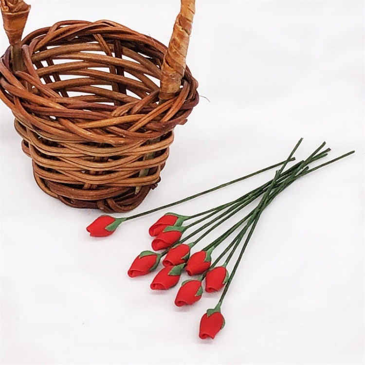 10 PCS 1:12 Mini Casa Juguete Simulación Rosa Hueso para Jardín Sala de estar, Rose Bone