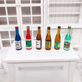 18 PCS / 3 Pack 1:12 Mini Dollhouse Pocket Simulación Fruta Vino Bebida Botella Adornos Modelo, Wine Drink Bottle