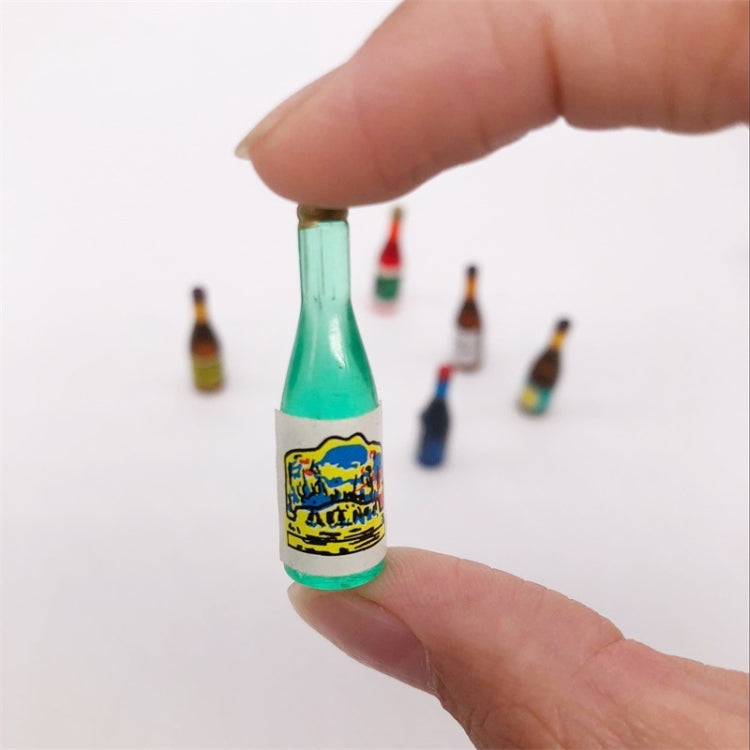 18 PCS / 3 Pack 1:12 Mini Dollhouse Pocket Simulación Fruta Vino Bebida Botella Adornos Modelo, Wine Drink Bottle