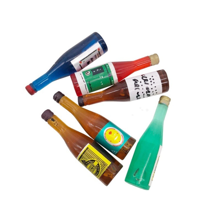18 PCS / 3 Pack 1:12 Mini Dollhouse Pocket Simulación Fruta Vino Bebida Botella Adornos Modelo, Wine Drink Bottle