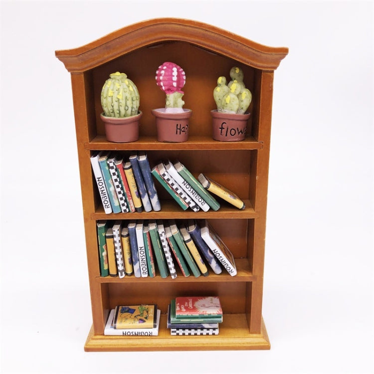 Mini casa de juguete 1:12, muebles de simulación, estantería de madera, Mini casa de juguete, Wooden Bookcase