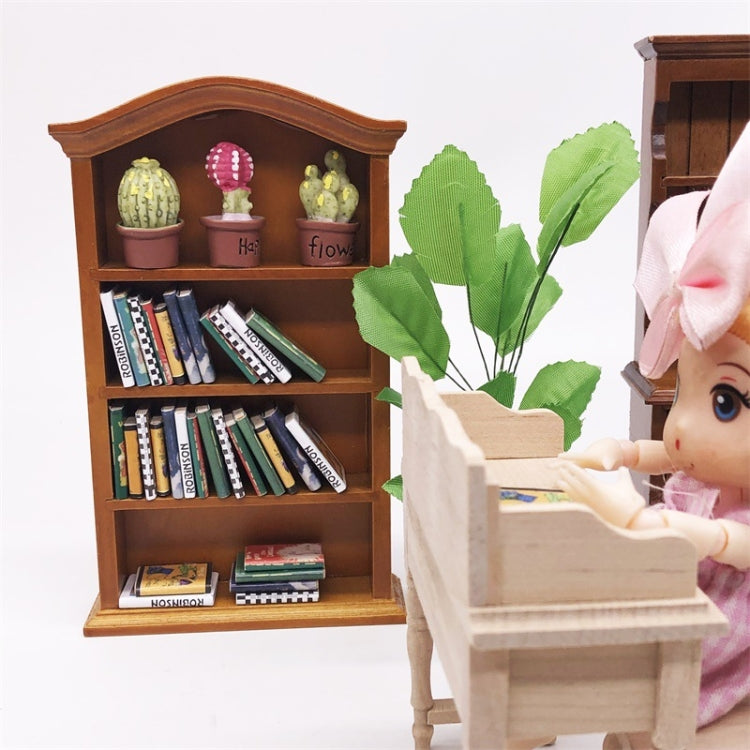 Mini casa de juguete 1:12, muebles de simulación, estantería de madera, Mini casa de juguete, Wooden Bookcase