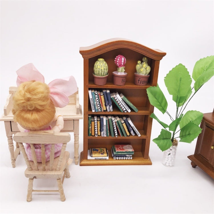 Mini casa de juguete 1:12, muebles de simulación, estantería de madera, Mini casa de juguete, Wooden Bookcase