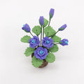 1:12 Mini Casa de Juguete Simulación de Flores de Rosa Púrpura Modelo de Juguete, Purple Rose Flowers
