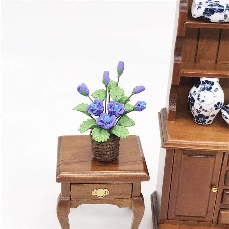 1:12 Mini Casa de Juguete Simulación de Flores de Rosa Púrpura Modelo de Juguete, Purple Rose Flowers