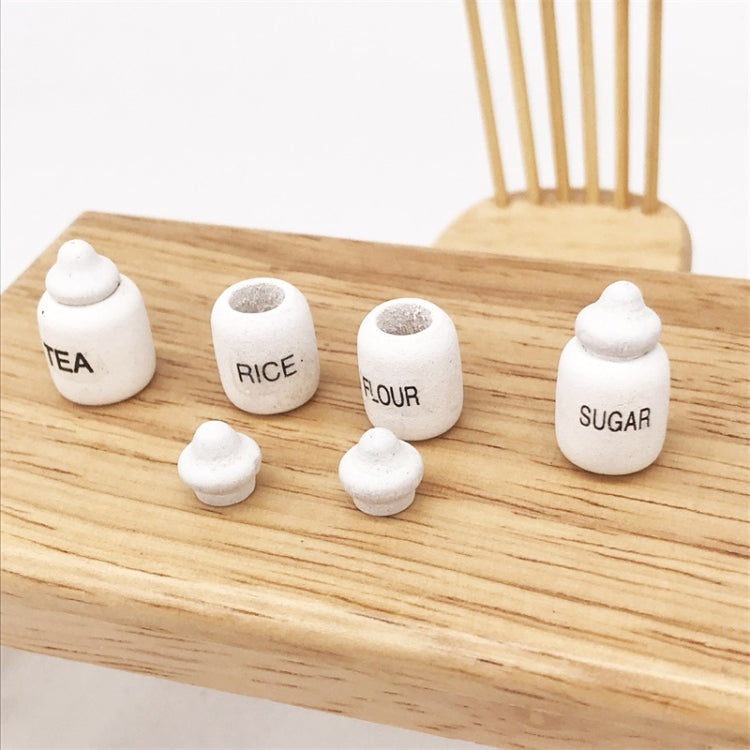 3 juegos 1:12 Mini casa de muñecas casa de muñecas miniaturas muebles comida juego té sal tarro 4 unids/set, 3 Sets Tea Salt Jar