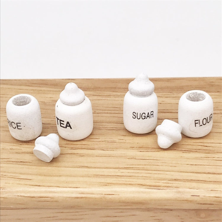 3 juegos 1:12 Mini casa de muñecas casa de muñecas miniaturas muebles comida juego té sal tarro 4 unids/set, 3 Sets Tea Salt Jar