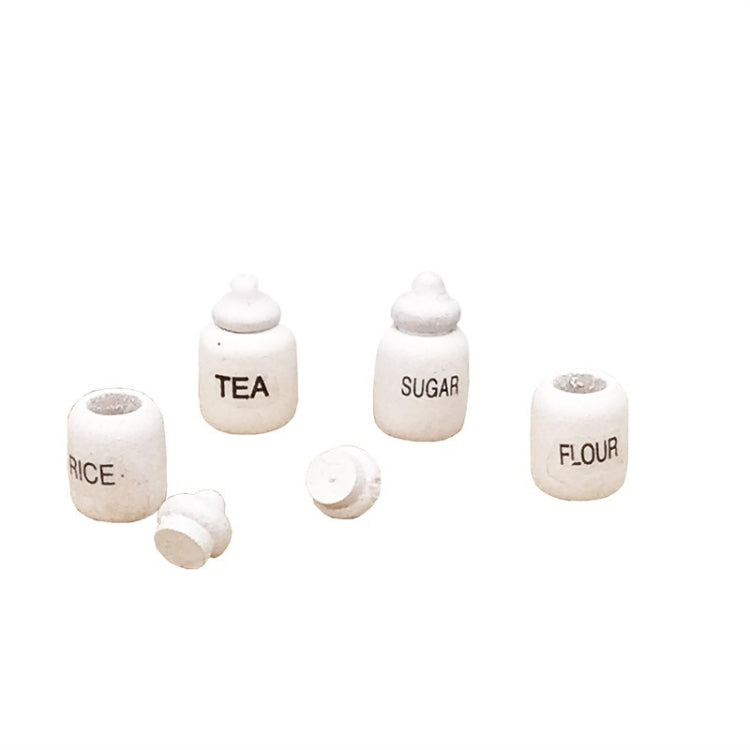 3 juegos 1:12 Mini casa de muñecas casa de muñecas miniaturas muebles comida juego té sal tarro 4 unids/set, 3 Sets Tea Salt Jar