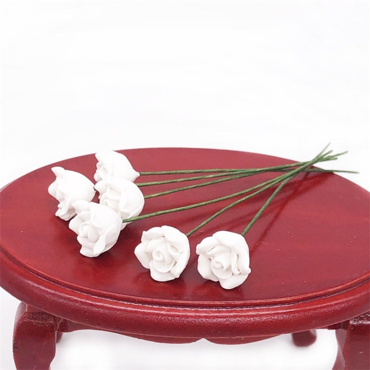 10 Uds. 1:12 Mini casa de muñecas jardín dormitorio escena decoración rosas, White