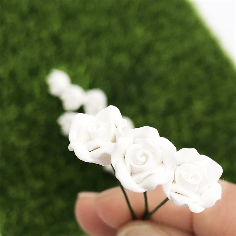 10 Uds. 1:12 Mini casa de muñecas jardín dormitorio escena decoración rosas, White