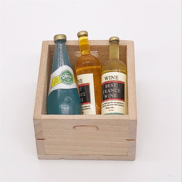 3 PCS / Set 1:12 Mini Casa Juguete Simulación Vino Bebida Decoración, 3 PCS / Set Wine Drink Decoration