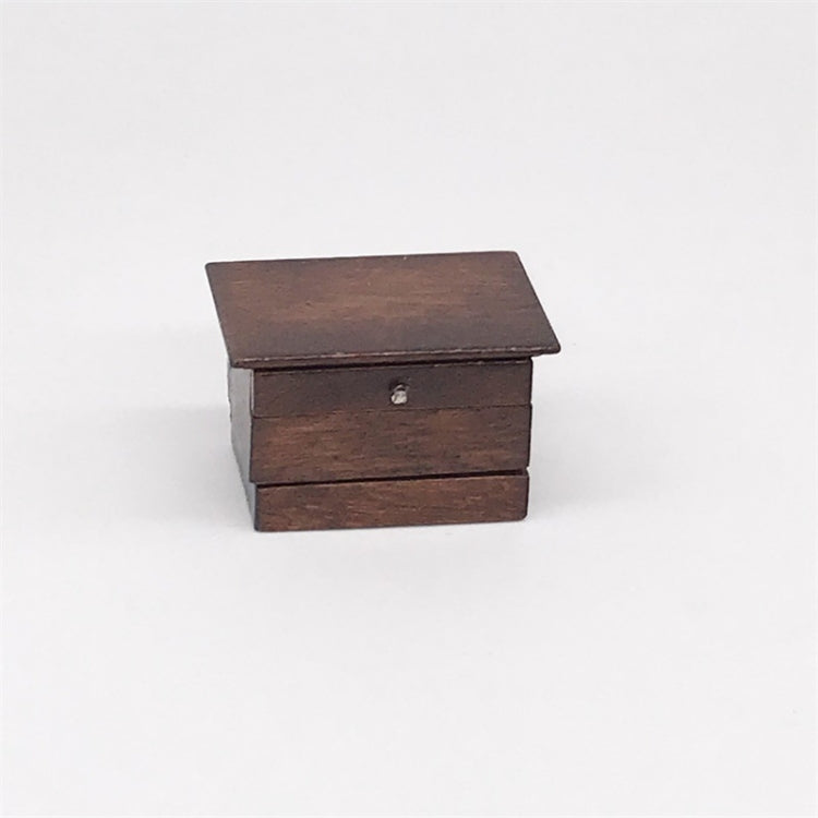 Mini casa de juguete 1:12, simulación clásica de madera maciza, caja de costura Retro china, Sewing Box