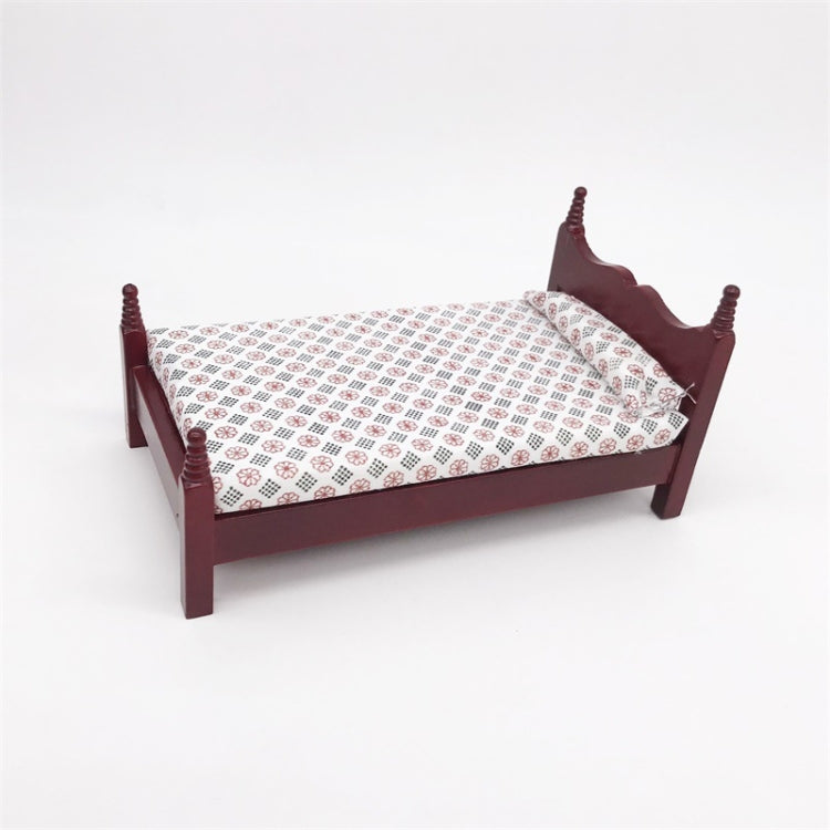 1:12 Mini Casa Juguete Muebles de bolsillo Simulación Cama individual, Single Bed