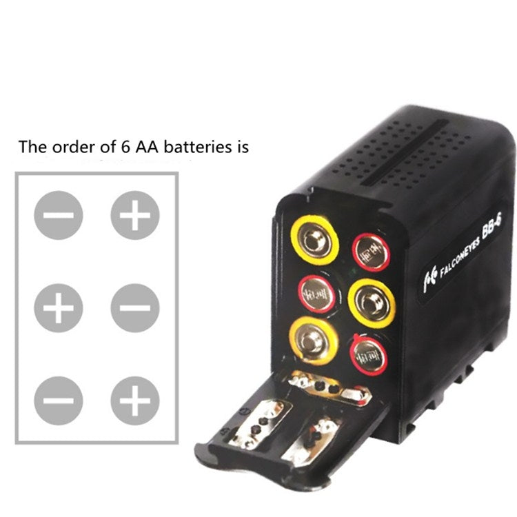 Caja de batería AA BB-6 a caja F970, caja de batería Universal para luz de relleno de luz de cámara LED