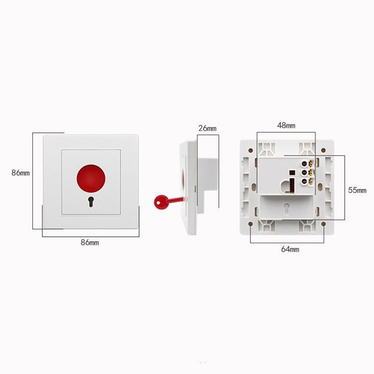 5 PCS PA86 Restablecimiento de clave Ayuda manual Alarma Botón de llamada de emergencia