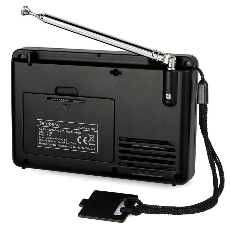 Retekess V-115 Radio de banda completa FM AM Reproductor de MP3 portátil, V-115