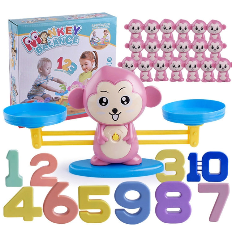 Mono balanza escala juguete niño juguetes educativos de matemáticas, Monkey Pink, Monkey Brown