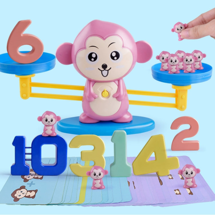 Mono balanza escala juguete niño juguetes educativos de matemáticas, Monkey Pink, Monkey Brown