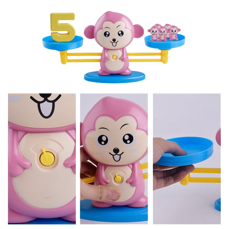 Mono balanza escala juguete niño juguetes educativos de matemáticas, Monkey Pink, Monkey Brown