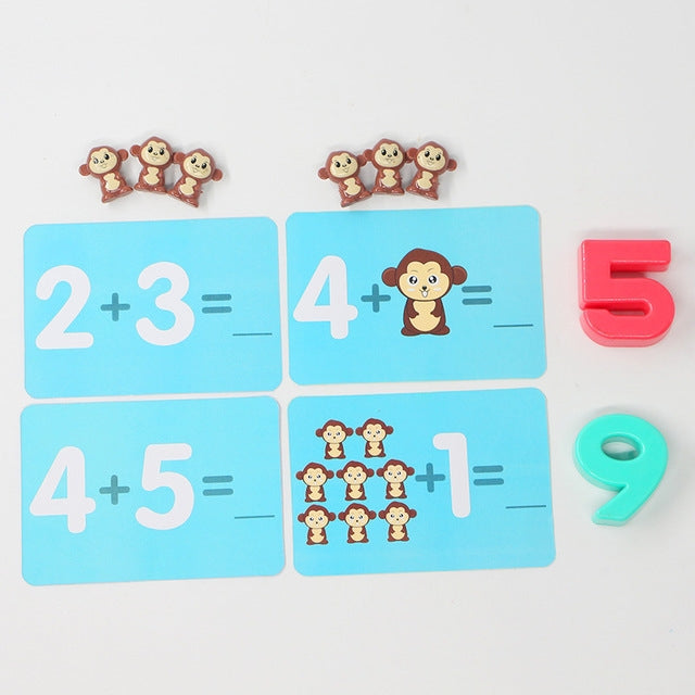 Mono balanza escala juguete niño juguetes educativos de matemáticas, Monkey Pink, Monkey Brown