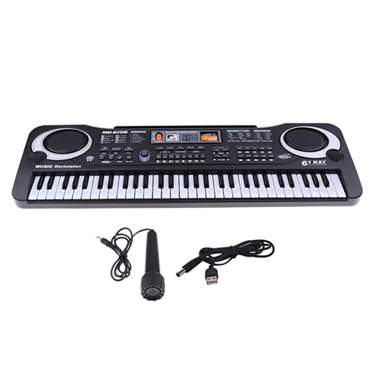 MQ-6106 Piano Electrónico de Simulación Multifunción para Niños de 61 Teclas Juguetes Musicales de Inteligencia para Niños, Enchufe de la UE, MQ-6106 61-key Piano
