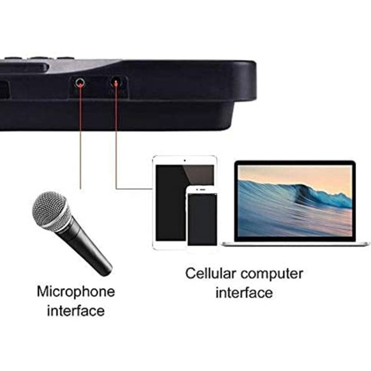 MQ-6106 Piano Electrónico de Simulación Multifunción para Niños de 61 Teclas Juguetes Musicales de Inteligencia para Niños, Enchufe de la UE, MQ-6106 61-key Piano