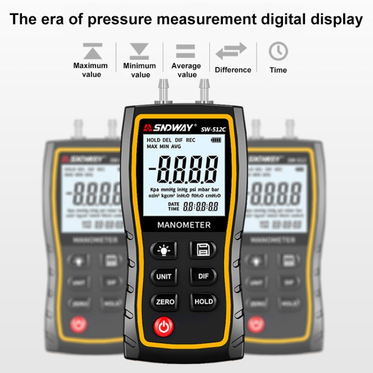 Probador de presión diferencial positiva y negativa digital de alta precisión SNDWAY SW512