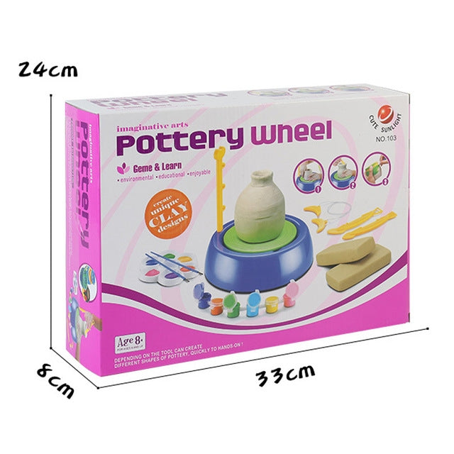 Mini portátil DIY Manual de porcelana eléctrica, cerámica, arte infantil, manualidades educativas, regalos de Navidad, DIY Manual Porcelain Pottery