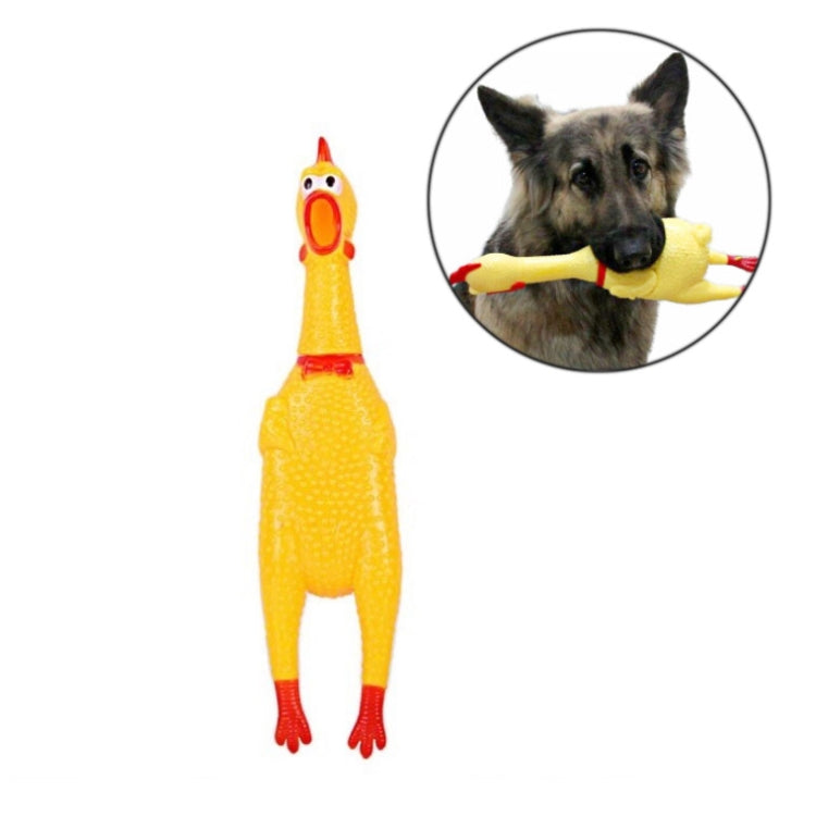 Suministros divertidos para mascotas, juguete Vocal para mascotas, pollo, gato, perro, gritando de goma, 16cm