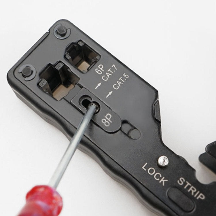 Pelacables multifuncional con cabeza de cristal de siete tipos, herramienta de red de pelado de cables, prensado de extrusión, alicates de Cable de red, 6P8P