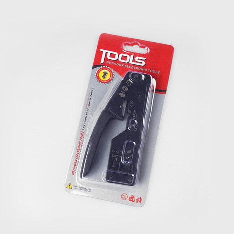 Pelacables multifuncional con cabeza de cristal de siete tipos, herramienta de red de pelado de cables, prensado de extrusión, alicates de Cable de red, 6P8P