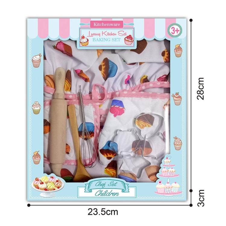 11 unids/set Kit de cocina para niños, disfraz de Chef de cocina, juego de rol, delantal, sombrero, guantes, conjunto para niños, 11 PCS / Set Chef Set
