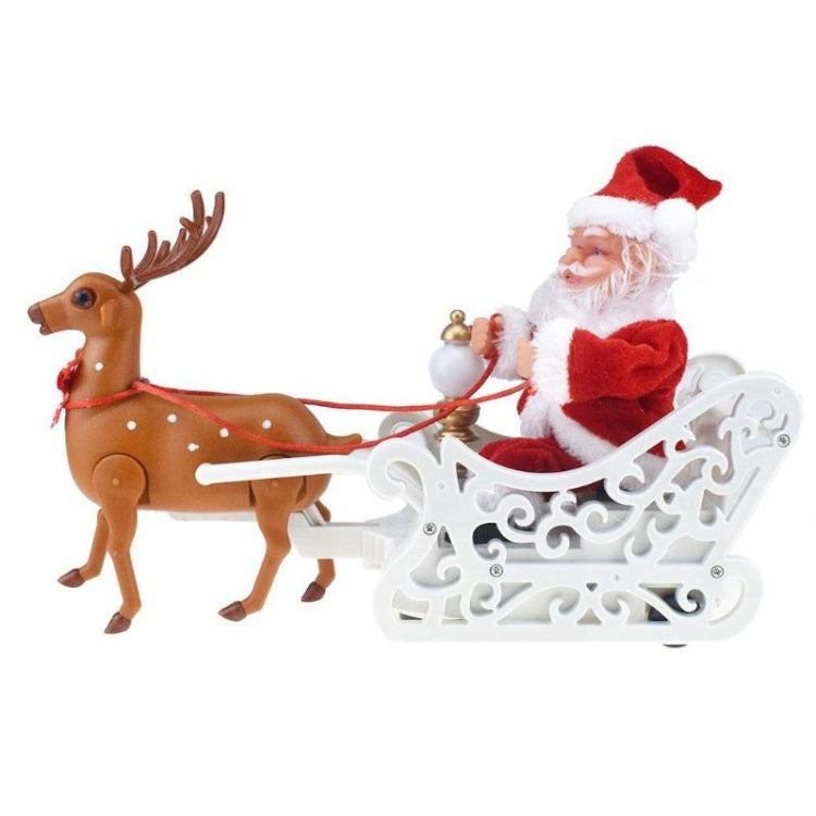 Novedad, muñeco de Papá Noel con trineo de alces creativo con música, coche eléctrico Universal, juguete, regalo de Navidad