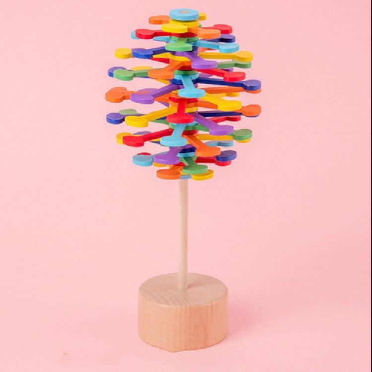 Piruleta giratoria de madera maciza, serie Fischer, adornos creativos, juguete de descompresión, artefacto de descompresión