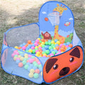 Tienda de campaña segura para interior y exterior para niños, parque infantil plegable, juego de dibujos animados, lanzamiento de baloncesto, piscina para niños