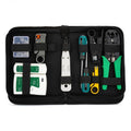 Juego de herramientas manuales para probador de abrazadera de Cable de red de tres usos, Kit de reparación de red doméstica, 12 in 1