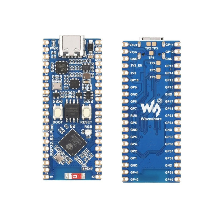Microcontrolador Waveshare ESP32-S3, procesador de doble núcleo de placa de desarrollo Wi-Fi de 2,4 GHz, 23803