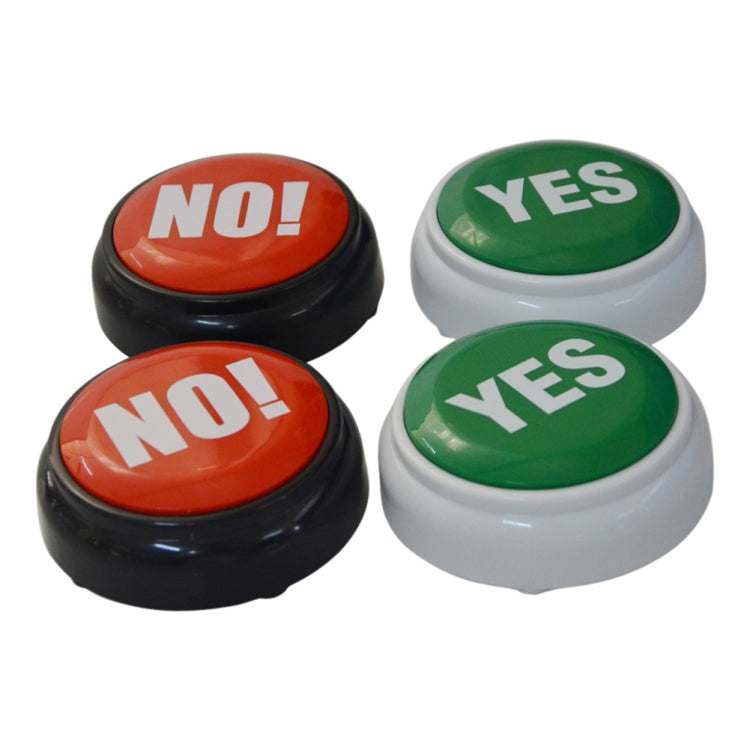 3 PCS Party Knowledge Quiz Game Electronic Squeeze Sound Box Respuesta Juguete, Green YES, Red NO, Blue SORRY, Red with Light BULLSHIT, Daren show, Laugh and Cry