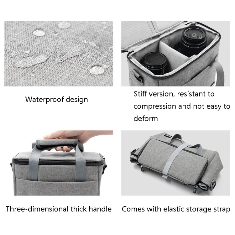 Baona BN-H001 Bolsa para cámara digital Bolsa impermeable para cámara portátil informal, BN-H001 S(Gray), BN-H001 S(Black), BN-H001 M(Gray), BN-H001 M(Black), BN-H001 L(Gray), BN-H001 L(Black)