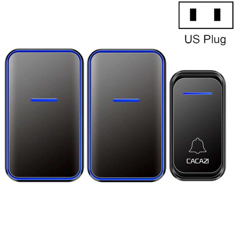 CACAZI A68-2 Timbre electrónico con Control remoto inalámbrico de uno a dos, timbre inalámbrico Digital inteligente para el hogar, US Plug, EU Plug, UK Plug