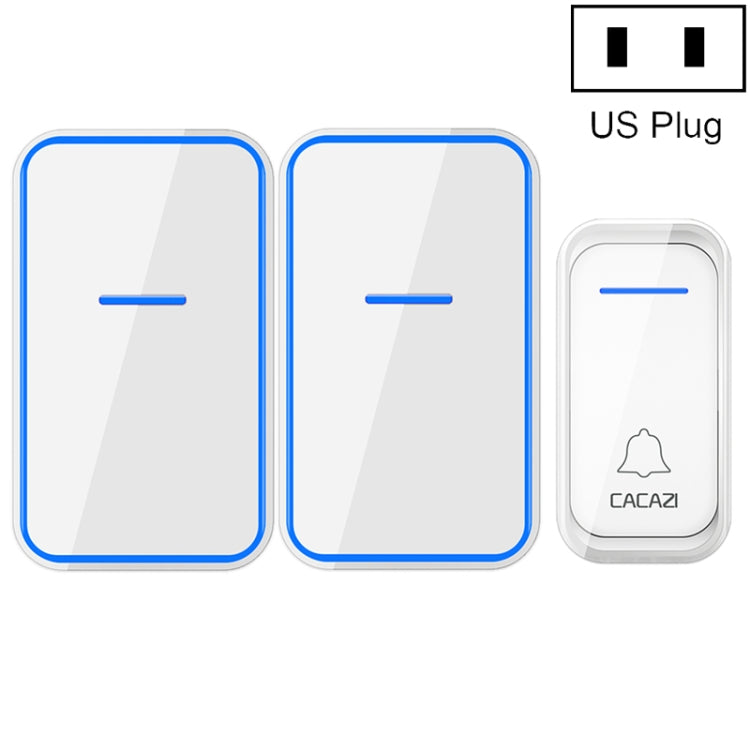 CACAZI A68-2 Timbre electrónico con Control remoto inalámbrico de uno a dos, timbre inalámbrico Digital inteligente para el hogar, US Plug, EU Plug, UK Plug