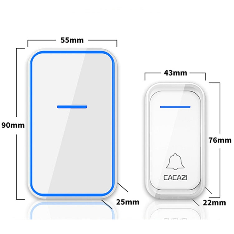 CACAZI A68-2 Timbre electrónico con Control remoto inalámbrico de uno a dos, timbre inalámbrico Digital inteligente para el hogar, US Plug, EU Plug, UK Plug