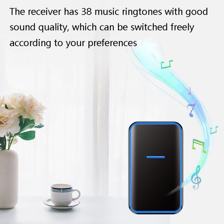 CACAZI A68-2 Timbre electrónico con Control remoto inalámbrico de uno a dos, timbre inalámbrico Digital inteligente para el hogar, US Plug, EU Plug, UK Plug