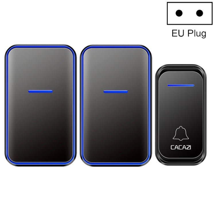 CACAZI A68-2 Timbre electrónico con Control remoto inalámbrico de uno a dos, timbre inalámbrico Digital inteligente para el hogar, US Plug, EU Plug, UK Plug