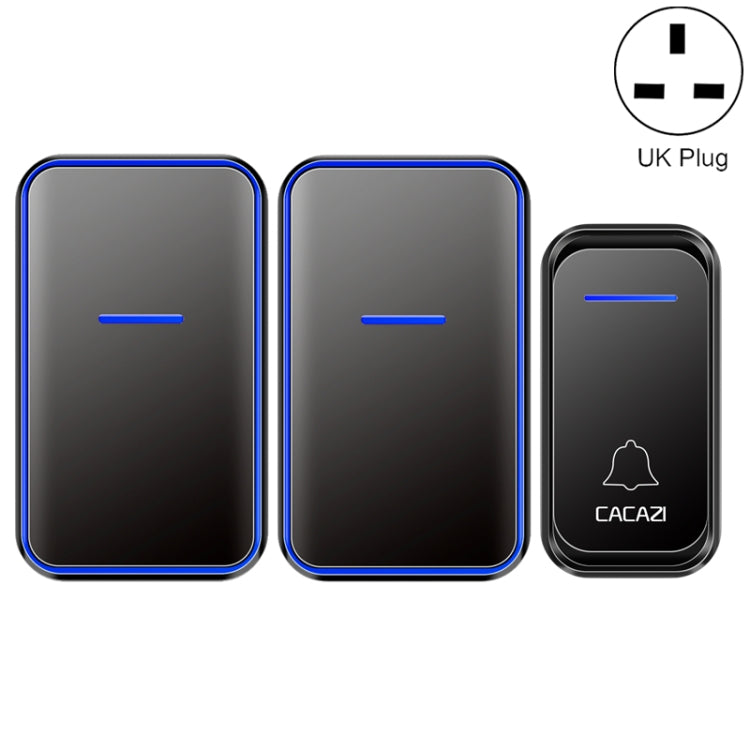 CACAZI A68-2 Timbre electrónico con Control remoto inalámbrico de uno a dos, timbre inalámbrico Digital inteligente para el hogar, US Plug, EU Plug, UK Plug
