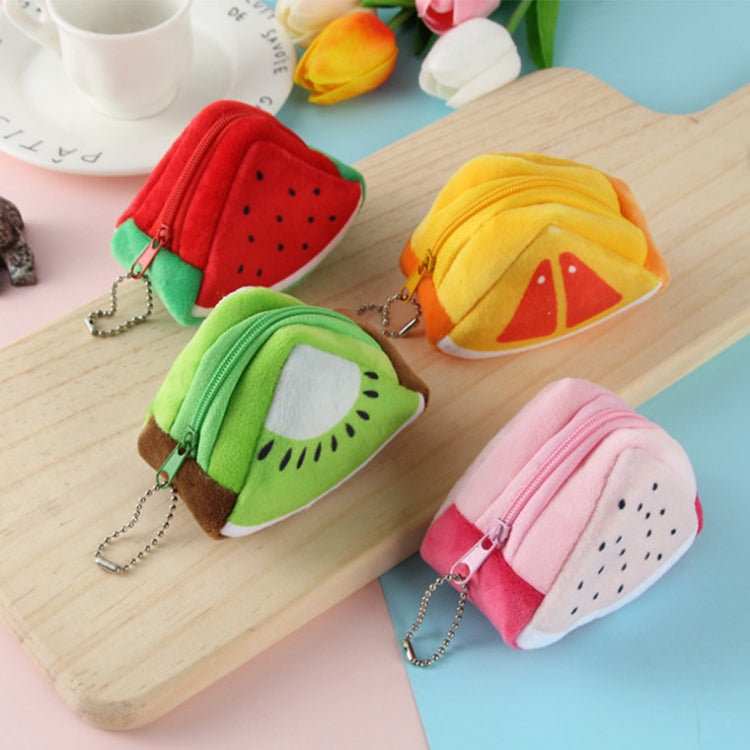 Triángulo de felpa fruta creativa tridimensional lindo niños cambio bolsa llave bolsa regalo
