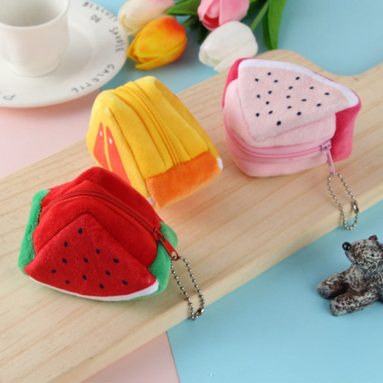 Triángulo de felpa fruta creativa tridimensional lindo niños cambio bolsa llave bolsa regalo