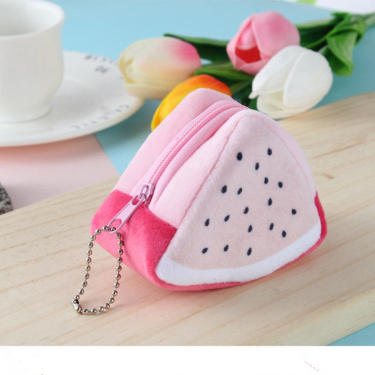 Triángulo de felpa fruta creativa tridimensional lindo niños cambio bolsa llave bolsa regalo