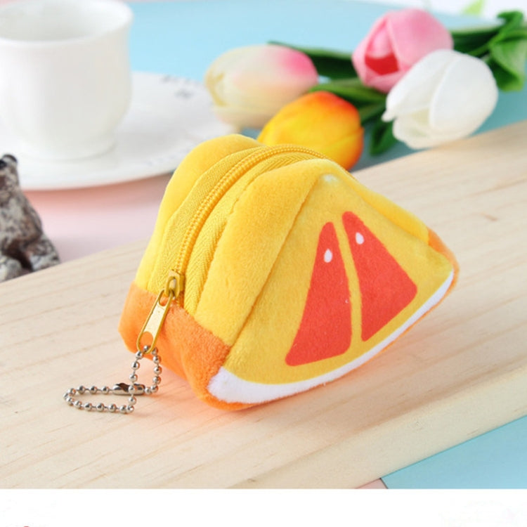 Triángulo de felpa fruta creativa tridimensional lindo niños cambio bolsa llave bolsa regalo