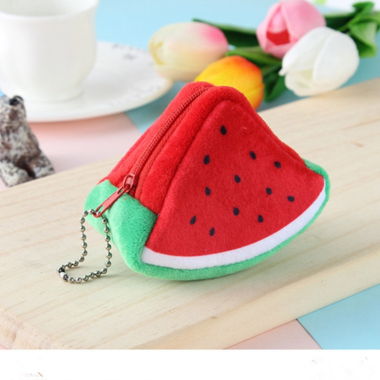 Triángulo de felpa fruta creativa tridimensional lindo niños cambio bolsa llave bolsa regalo